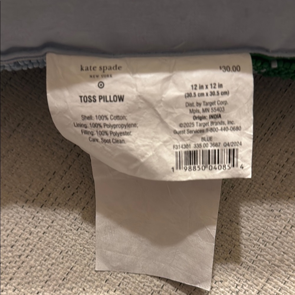 Kate Spade x Target Green and Light Blue Beaded Floral Pillow - Picture 3 of 3